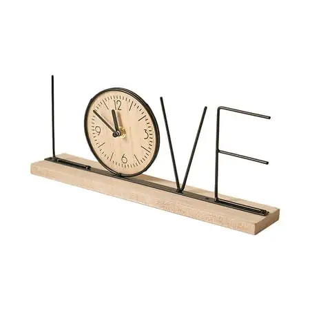 Kokiya Desk Clock Table Clock Classic Antique Kokiya Desk Clock Table Clock Classic Antique Wooden Clock Metal Clock for LOVE image