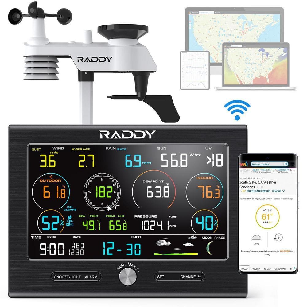 L7 LoRa Weather Station 1.9 Miles Long Range - Wireless Wi-Fi Indoor/Outdoor...
