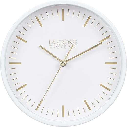 La Crosse Clock 404-3715 6-inch Etta Metal Wall/Table Silent Quartz Clock