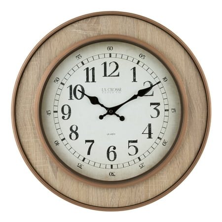 La Crosse Clock Co. 16 in Contemporary Livingston Quartz Wall Clock, 404-3041