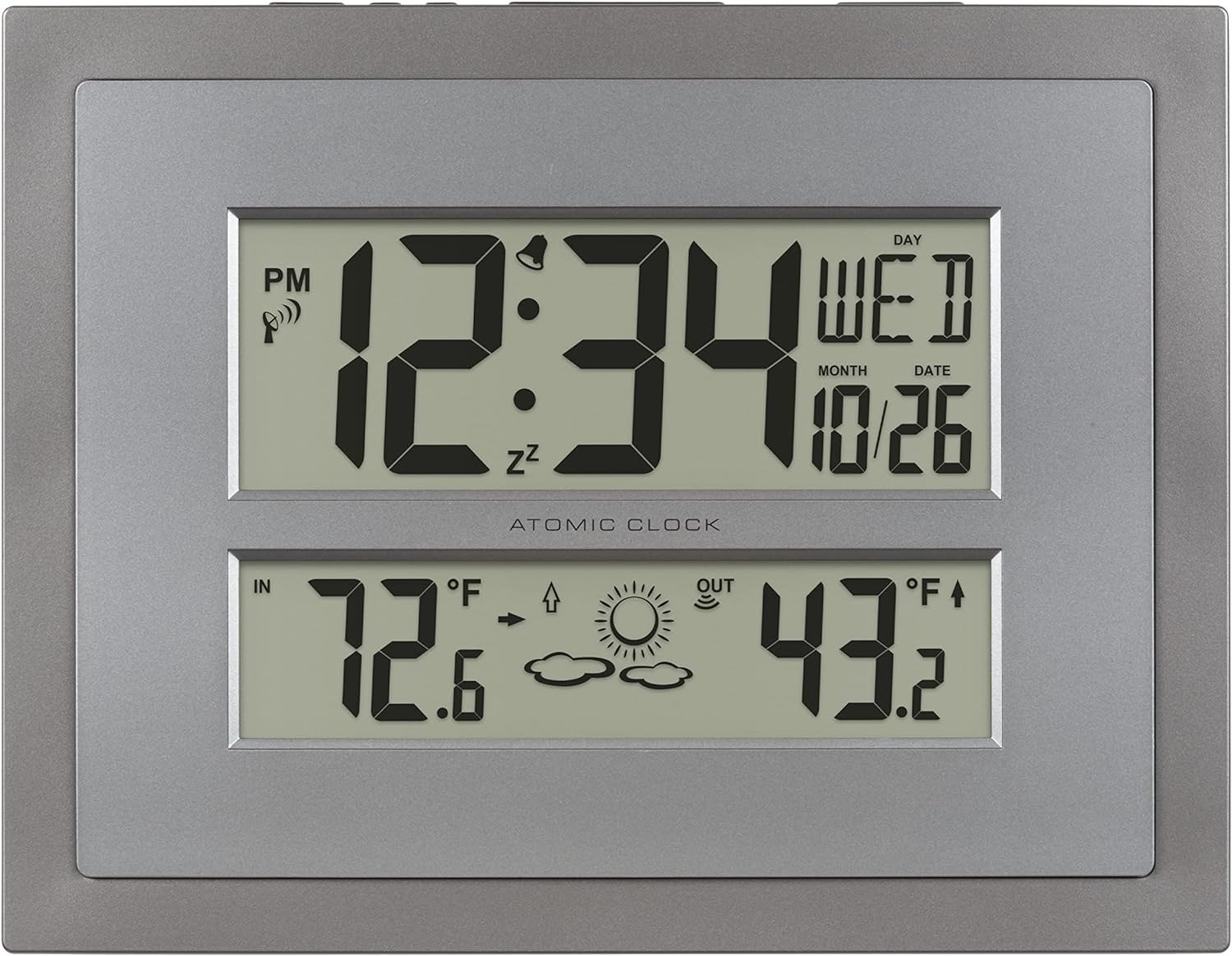La Crosse Technology 512-85937-INT Atomic Digital Wall Clock with Temperature &