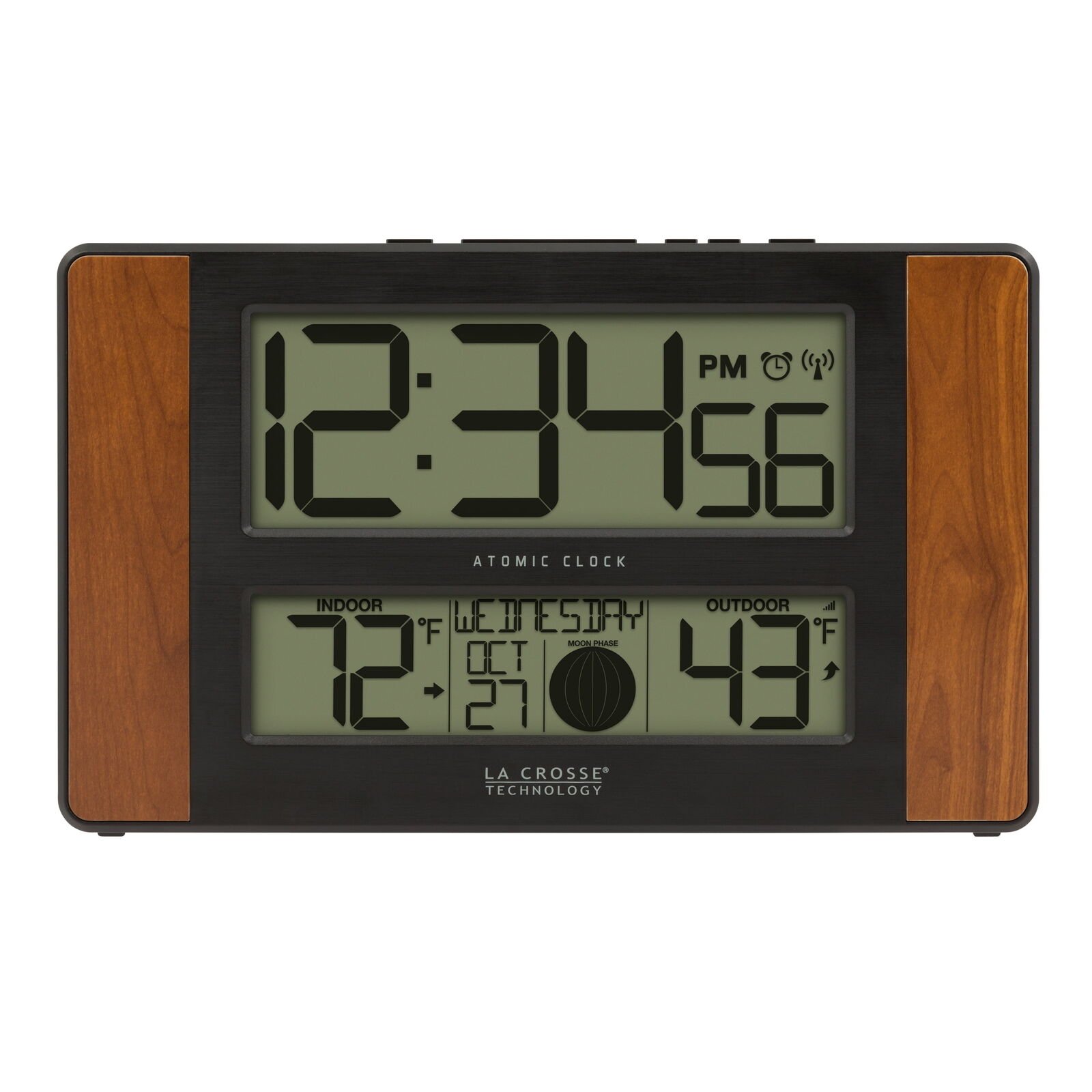 La Crosse Technology 513-1417CH Atomic Digital Clock with Temperature Moon Phase