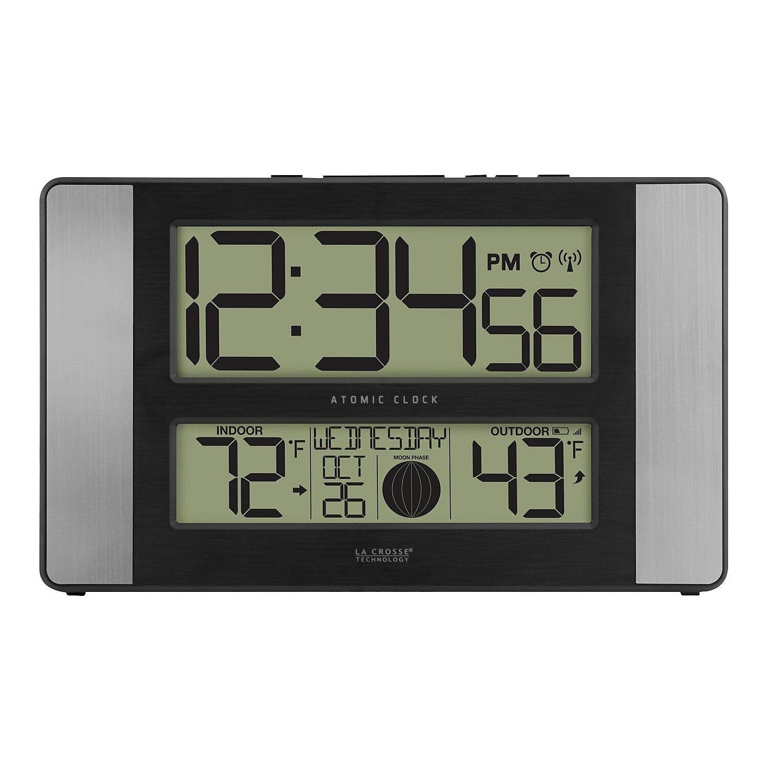 La Crosse Technology Atomic Digital Clock with Temperature and Moon Phase