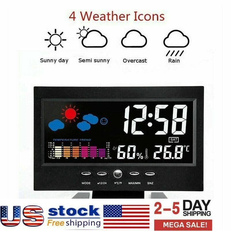 La Crosse Technology Atomic Digital Wall Clock with Indoor Temperature