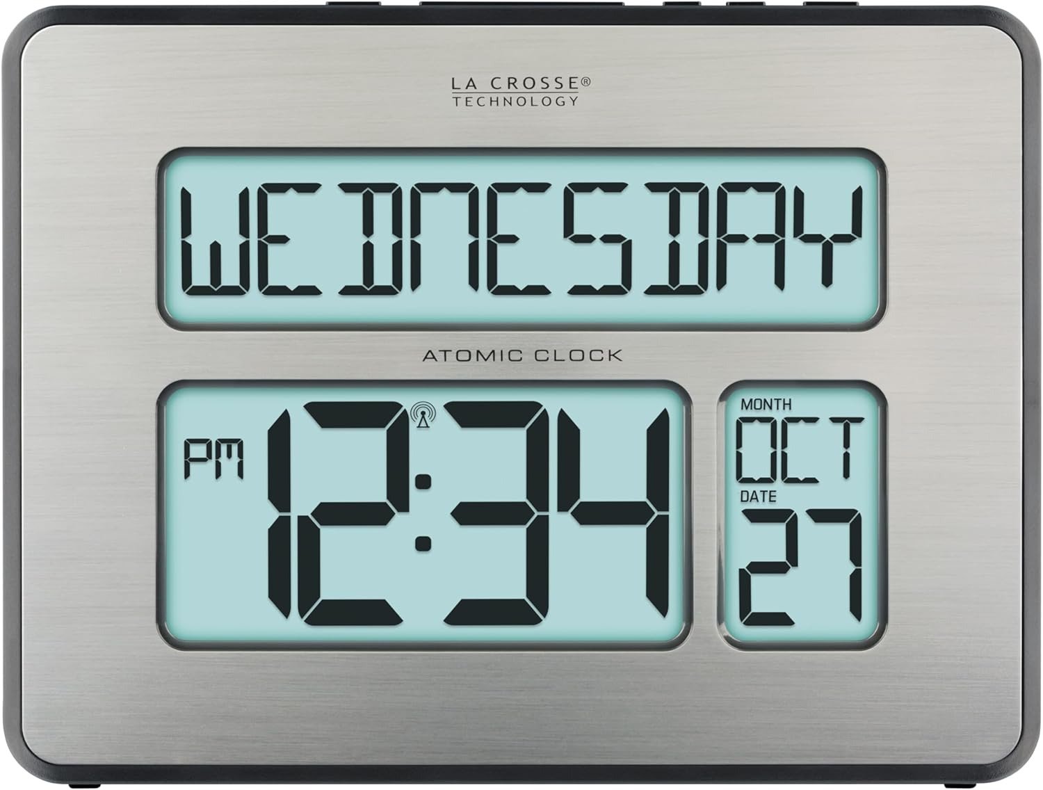 La Crosse Technology Backlight Atomic Full Calendar Clock w/ Extra Large Digits