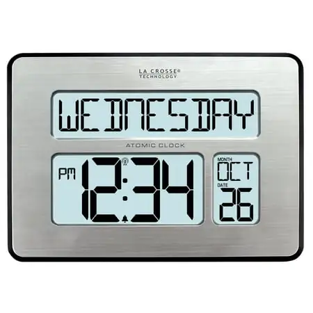La Crosse Technology Backlight Atomic Full Calendar Clock with Extra Large Digits, 513 1419 BL INT photo La Crosse Technology Backlight Atomic Full Calendar Clock with Extra Large Digits, 513 1419 BL INT