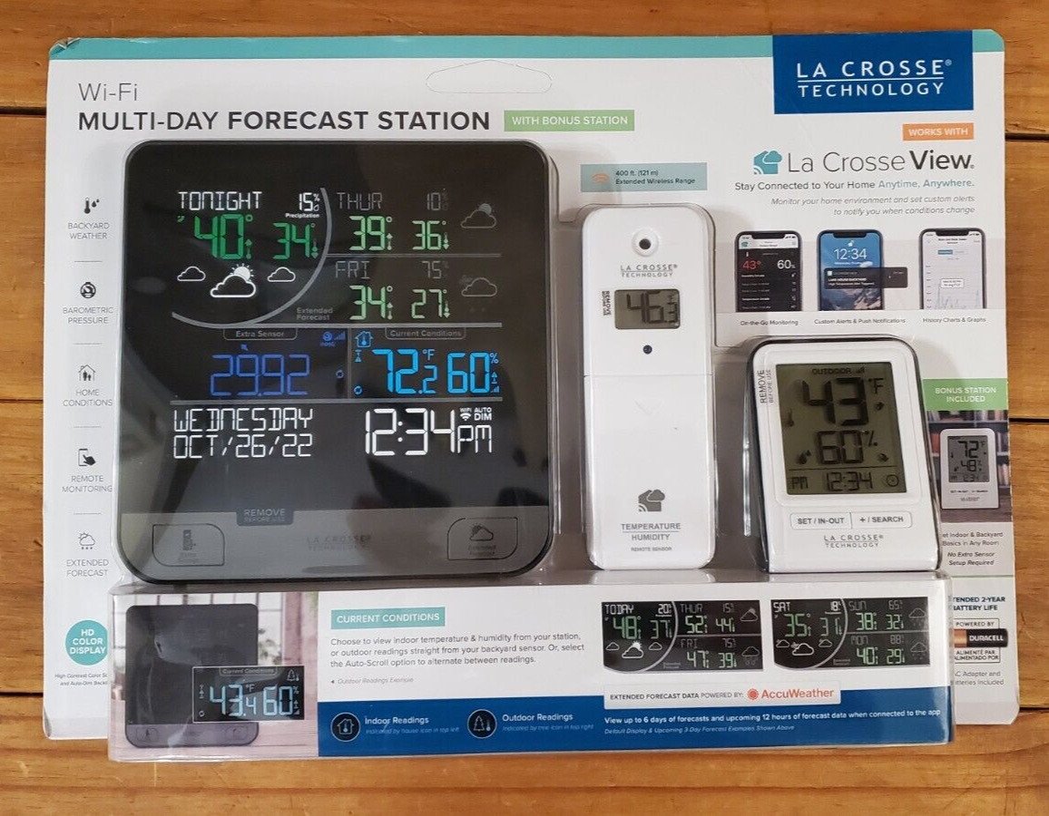 La Crosse Technology C74443 Wi-Fi Multi-Day Forecast Station w/Bonus Station