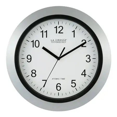 La Crosse Technology WT 3129 S 12 Atomic Analog Wall Clock, Silver