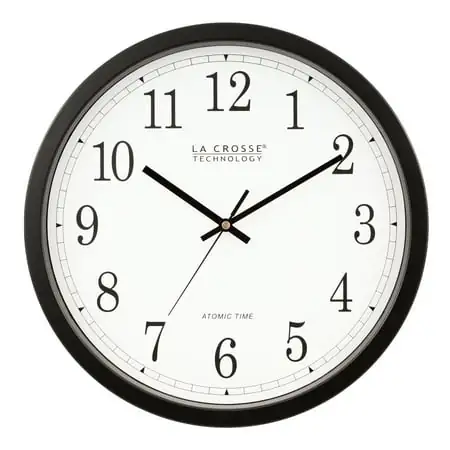 La Crosse Technology WT 3143 A 14 Atomic Analog Wall Clock, Black