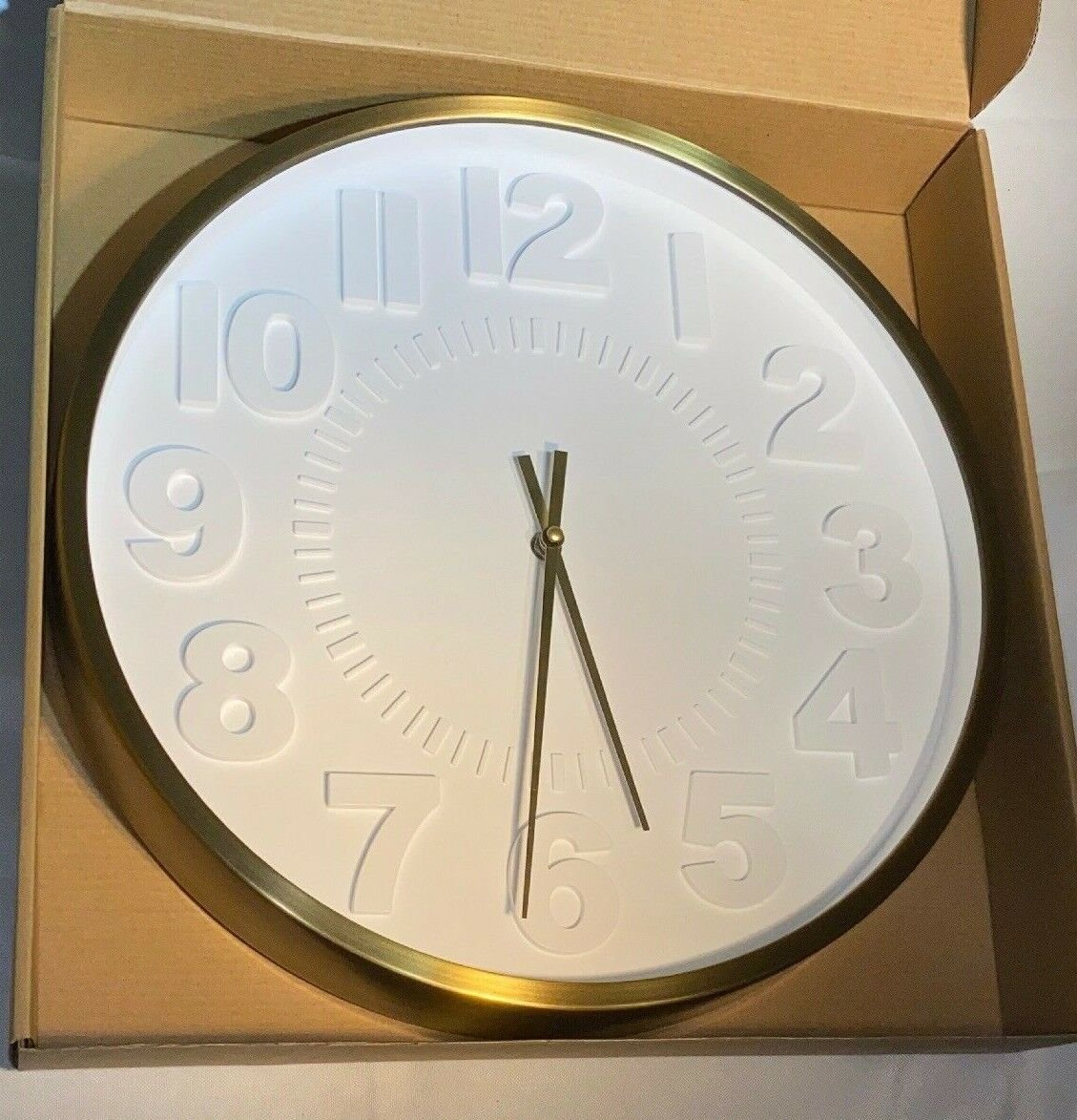 (Large) 16″ Wall Clock, Raised Number - NEW - 792684973151 - Project 62