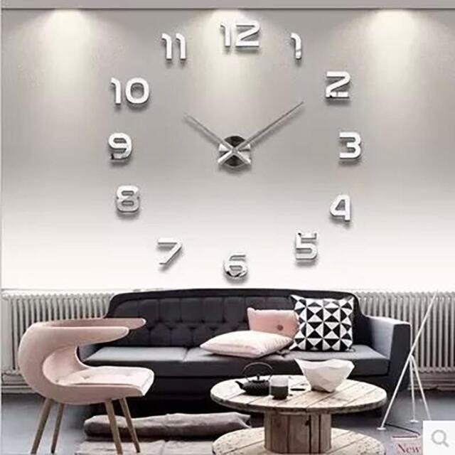 Large 3D Wall Clock DIY Home Creative Decoration Big Numbers Multi Color Clock