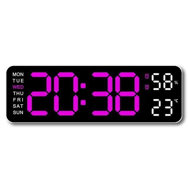 Large Digital USB Powered Wall Clock 9 Inch Temperature Home Living Room Decor