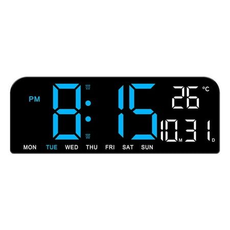 Large Digital Wall Clock Temperature And Date Display Night Mode Table Clock-Digital Calendar Alarm Clock Suitable For The Elderly, Bedroom, Office, 8 Time Zones, Automatic Daylight Saving Time
