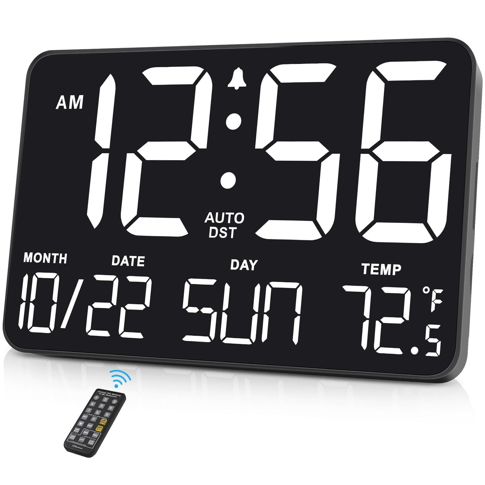 Large Display Digital Wall Calendar Clock With Date Day Of Week Alarm Clock For