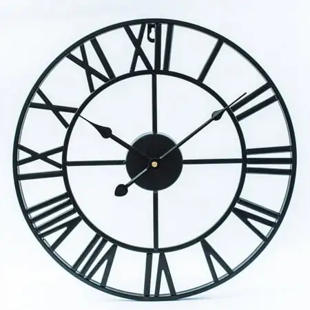 Large Metal Wall Clock, Industrial Vintage Wall Clock with Numerals, Silent Non Ticking Clocks, Skeleton Wall Large Metal Wall Clock, Industrial Vintage Wall Clock with Numerals, Silent Non Ticking Clocks image