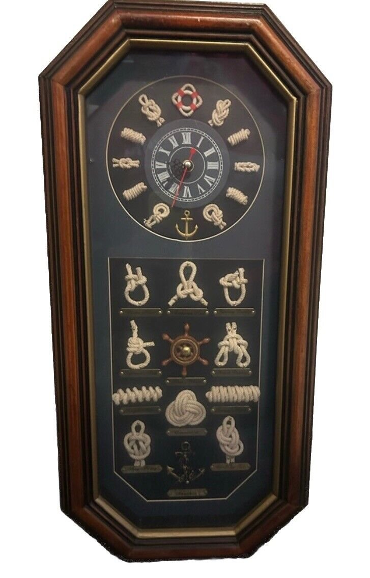 Large Nautical Knot Board Wall Clock. 20”