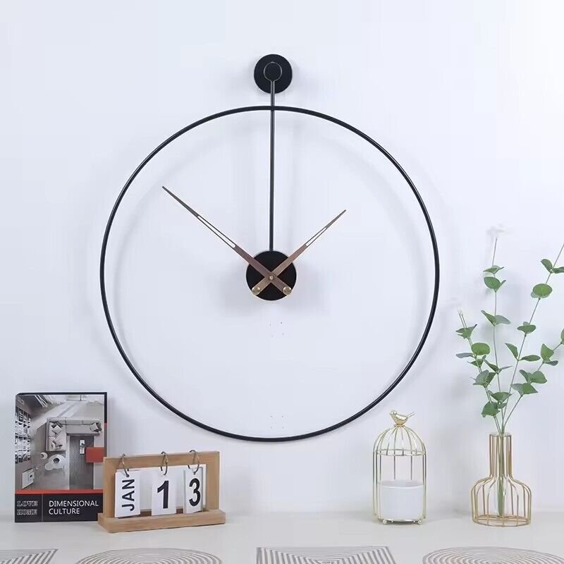 Large Wall Clock Big Giant Open Face Round Clock Home Metal Dial Wall Decoration