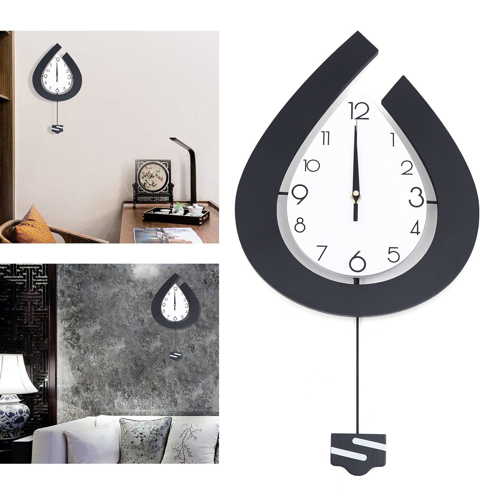 Large Wall Clock for Living Room Decor Big Pendulum Modern Silent Wall Clock