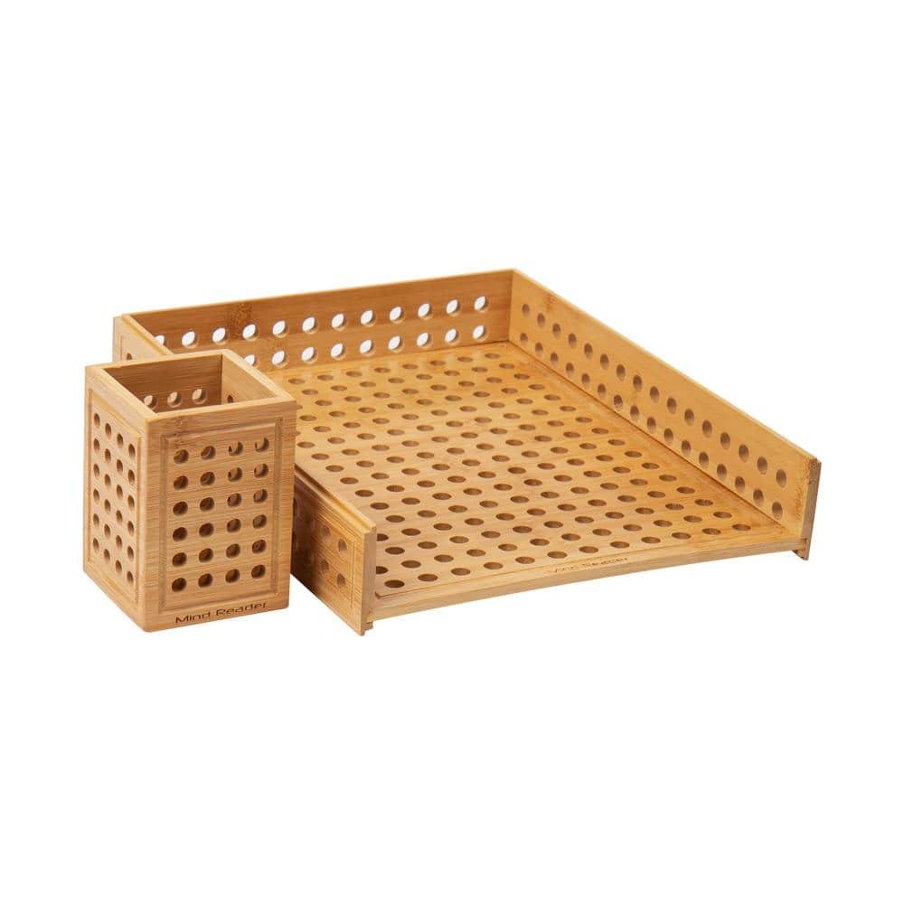 Lattice Collection, Paper Tray and Pen Cup Set, Office, Rayon from Bamboo,...