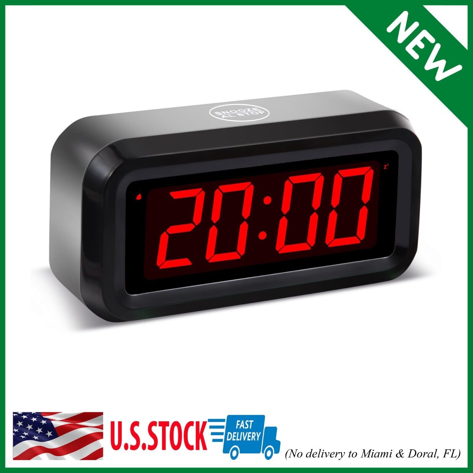 LED Digital Alarm Clock Battery Operated Only Small for Bedroom/Wall/T