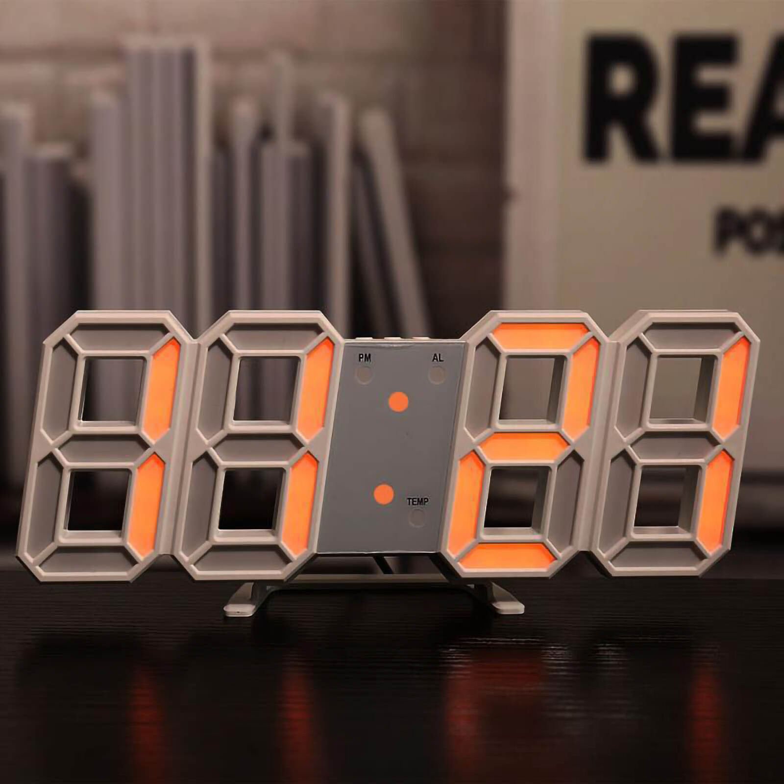 LED Digital Desk Alarm Clock Silent 3D Digital Wall Clock Desktopfor Living