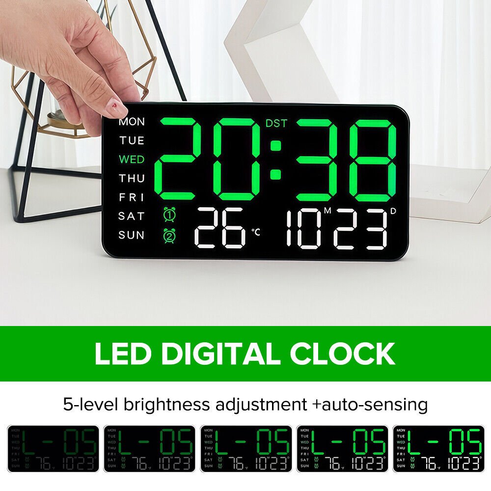 LED Projection Alarm Clock Digital LCD Display Voice Talking Weather Snooze USB