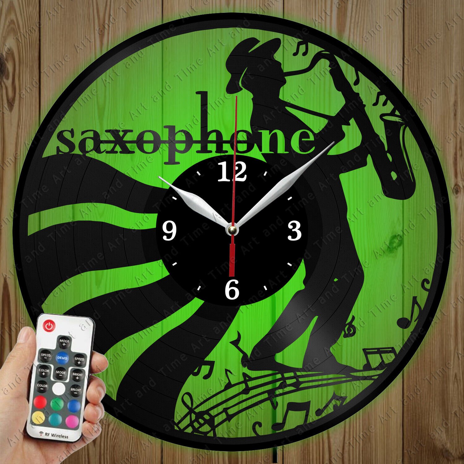 LED Vinyl Clock Saxophone LED Wall Decor Art Clock Original Gift 1784