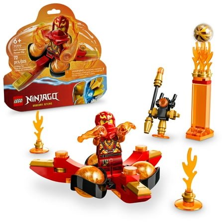 LEGO NINJAGO Kai’s Dragon Power Spinjitzu Flip 71777 Red Ninja Toy Building Set with Kai Minifigure, Gift for 6 year old Boys, Girls and Ninja Fans Who Love Buildable Action Figure Playsets