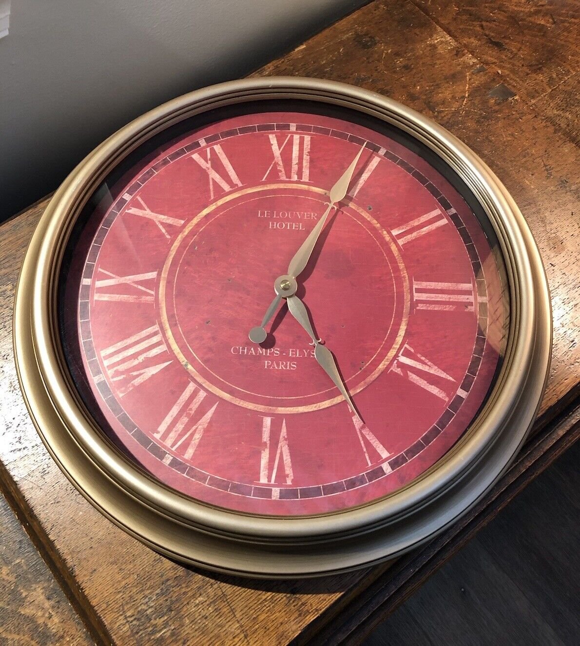 Le Louver Hotel 16” Large Wall Clock Champs-Elysee Paris Battery Operated Clock