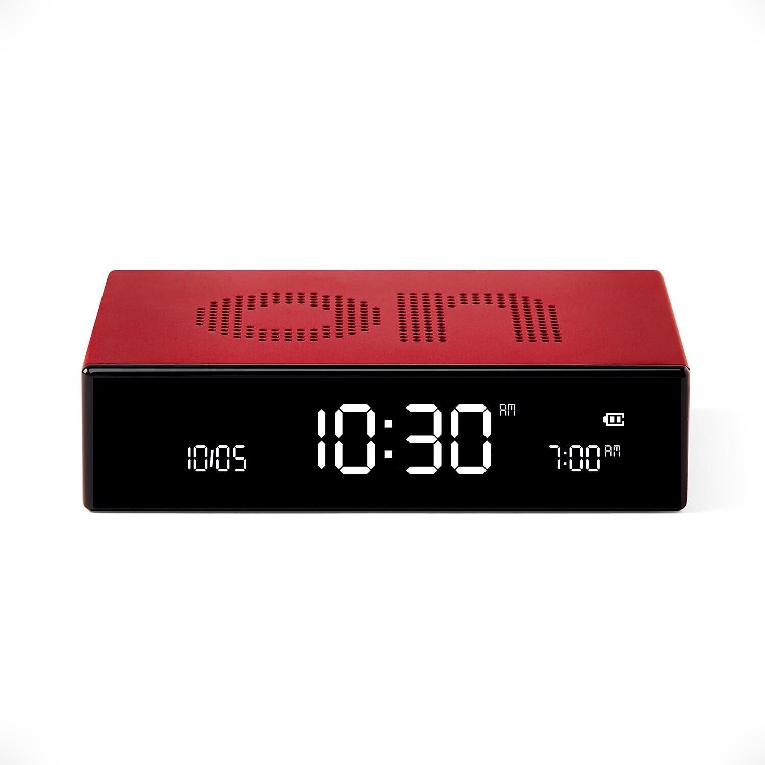 Lexon Flip Premium Digital Alarm Clock - Rechargeable Desk Clock with On/Off ...