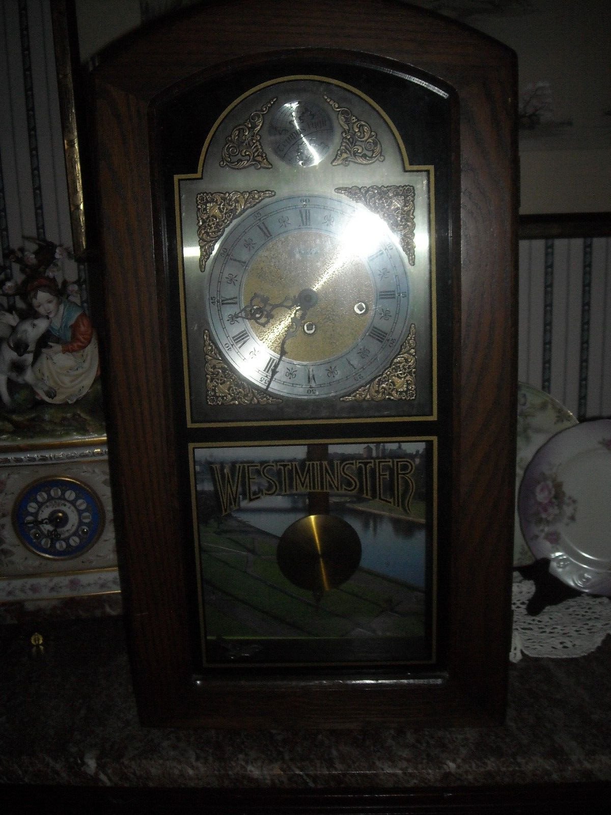 Linden Strike Chime Mantle wall Wooden Clock Tested Working Great