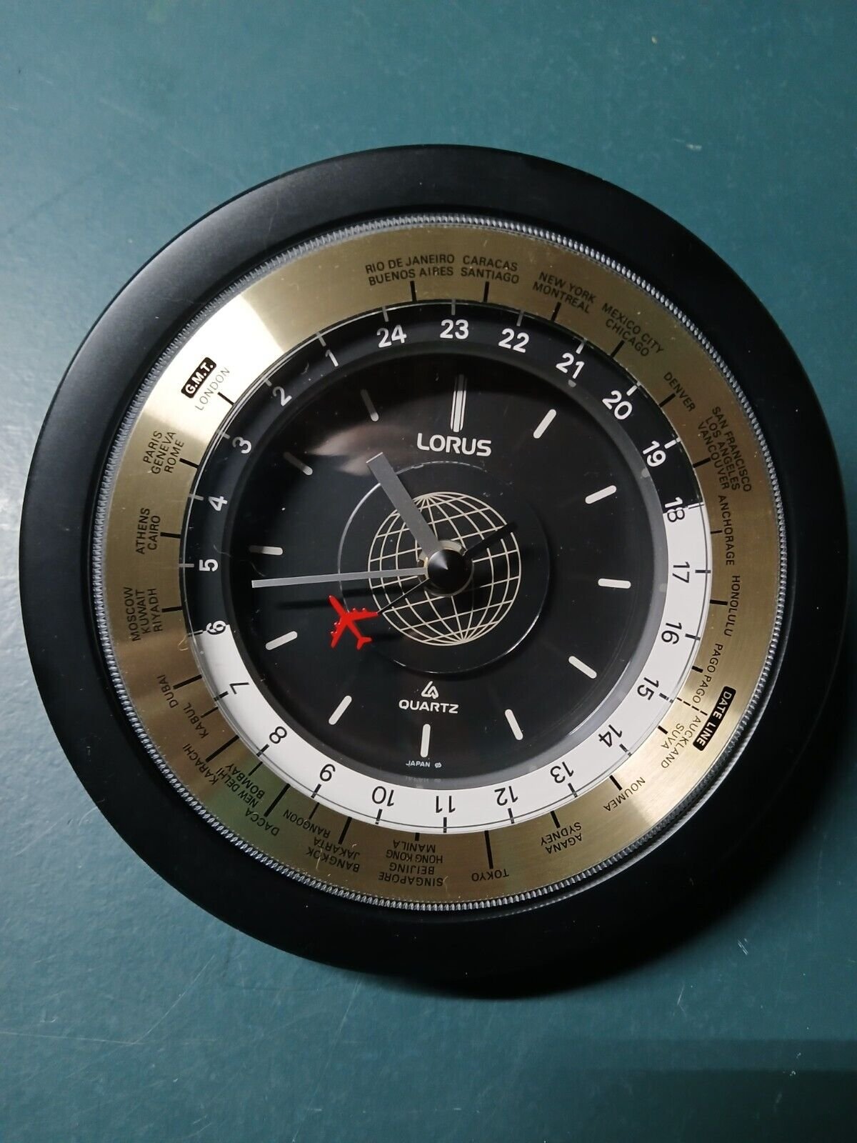 Lorus World Time Quartz Desk Clock Red Plane Japan