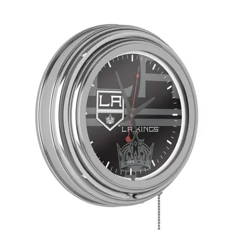 Los Angeles Kings Watermark Retro Neon Analog Wall Clock with Pull Chain photo Los Angeles Kings Watermark Retro Neon Analog Wall Clock with Pull Chain featured image