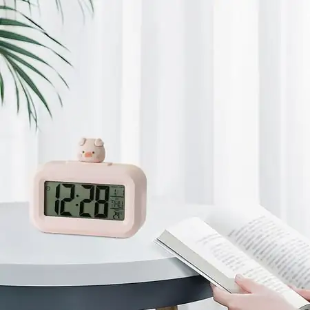 LOVIVER Digital Alarm Clock Desk Small Clock Timing Function Date Week Display LED Electronic Clock photo LOVIVER Digital Alarm Clock Desk Small Clock Timing Function Date Week Display LED Electronic Clock