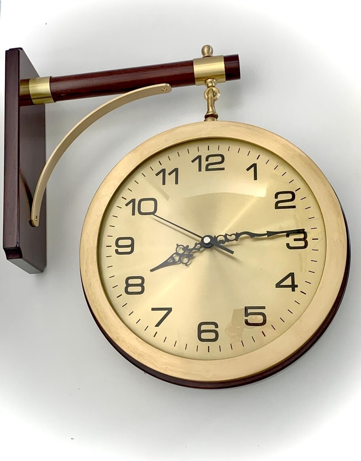 Luxury Double Faced Modern Antique Inspired Train Station Style Clock