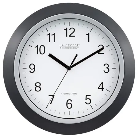 Lwory WT 3129 B 12 Inch Atomic Analog Wall Clock, Pack of 1 , Black