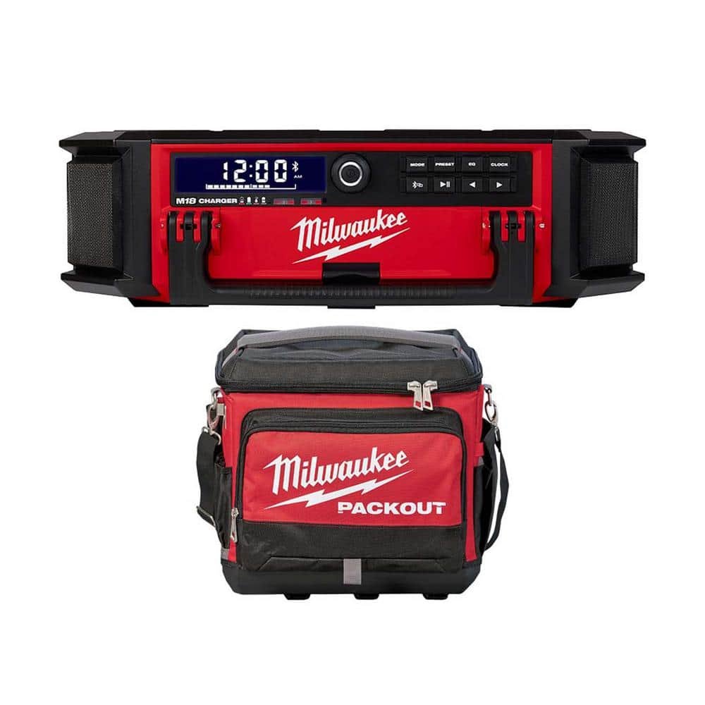 M18 Lithium-Ion Cordless PACKOUT Radio/Speaker with Built-In Charger w/15.75 in. PACKOUT Cooler...