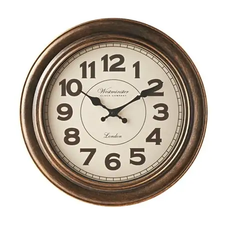 Mainstays 15 in Analog Decorative Wall Clock, Brushed Copper photo