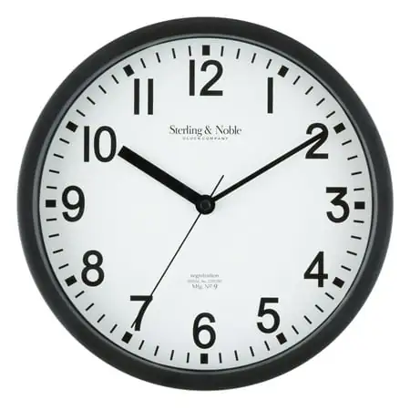 Mainstays Basic Indoor 8 . 78 Black Analog Round Modern Wall Clock