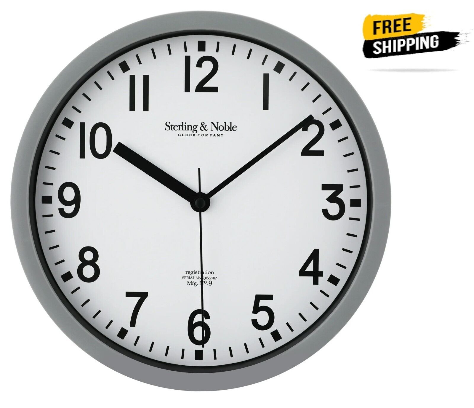 Mainstays Basic Indoor 8.78" Gray Analog Round Modern Wall Clock