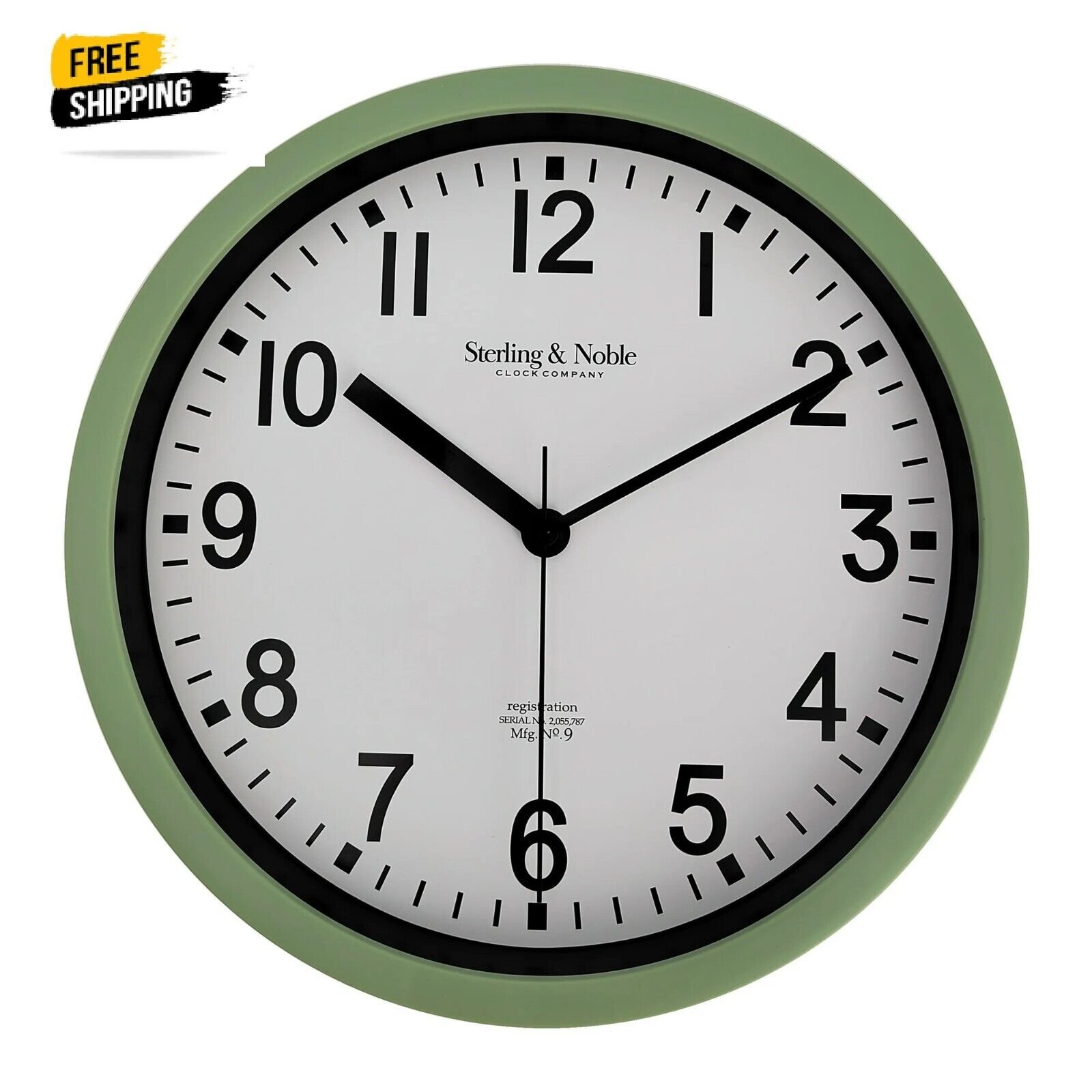 Mainstays Basic Indoor 8.78" Sage Analog Round Modern Wall Clock