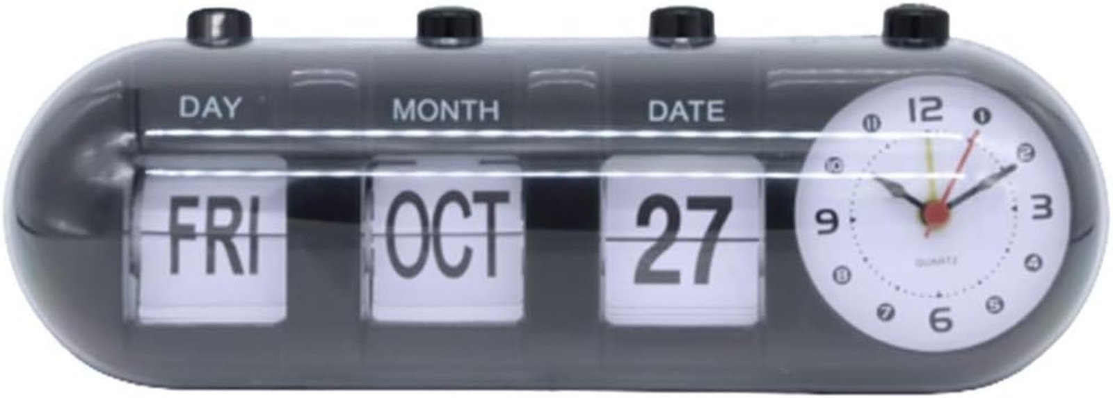 Manual Analog Flip Desk Table Alarm Clock Retro Quartz Mood Design Showing Date