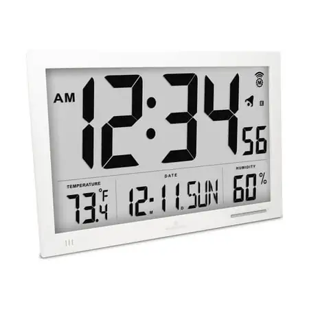 Marathon CL 030062 WH Slim Jumbo Atomic Marathon CL 030062 WH Slim Jumbo Atomic Digital Wall Clock White image