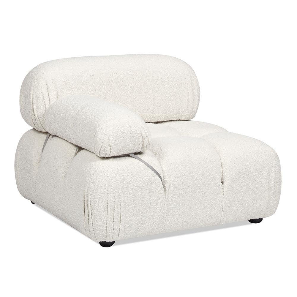 Marcel 36 in. White Boucle Bubble Modular Modern Casual Lounge Living Room...
