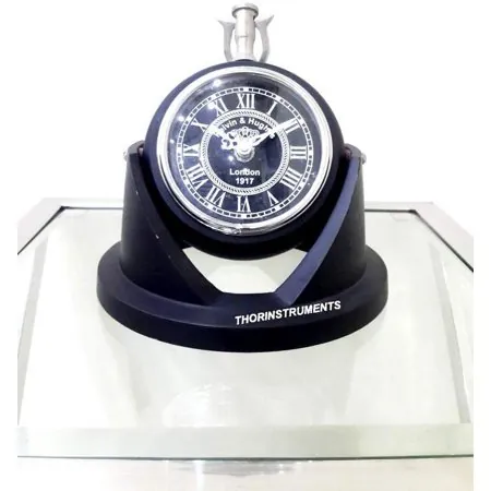 Maritime Nautical Table Clock Marine Kelvin Hughes London Vintage Watch Decorative