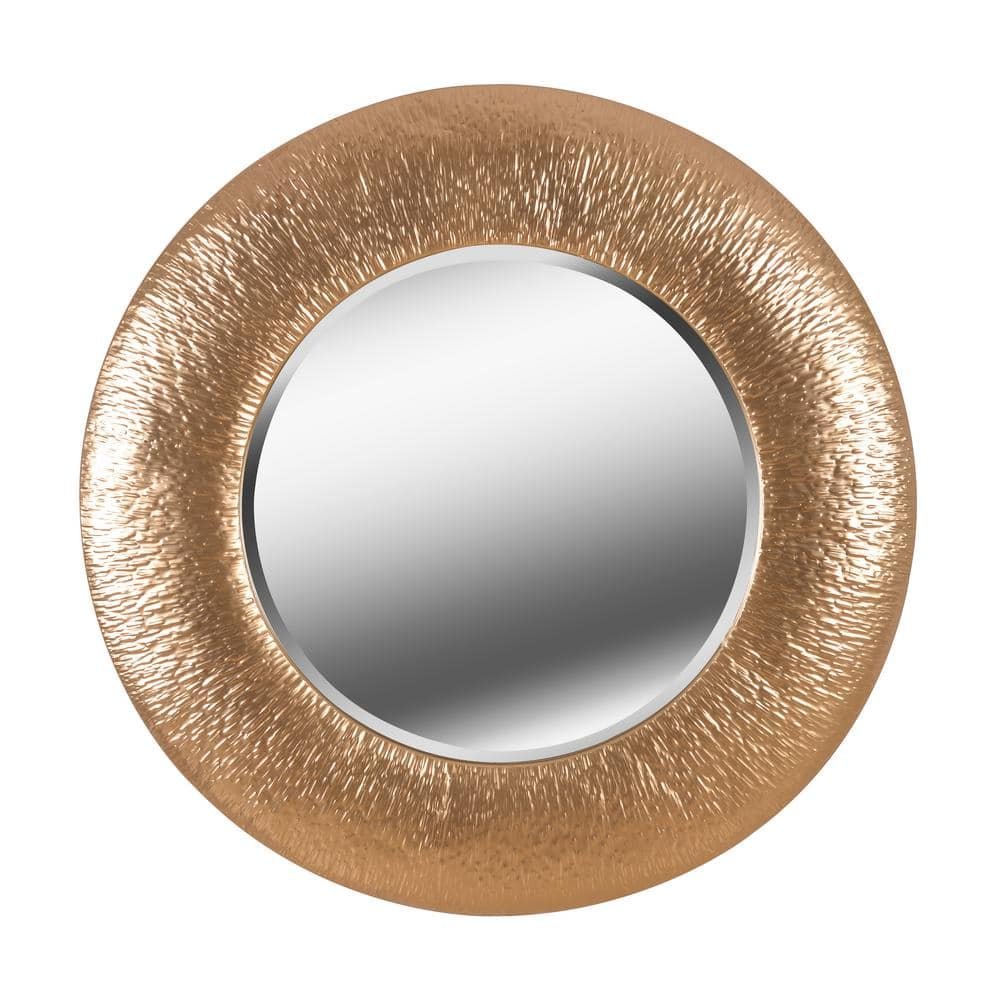 Medium Round Gold Beveled Glass Classic Mirror (34 in. H x 34...