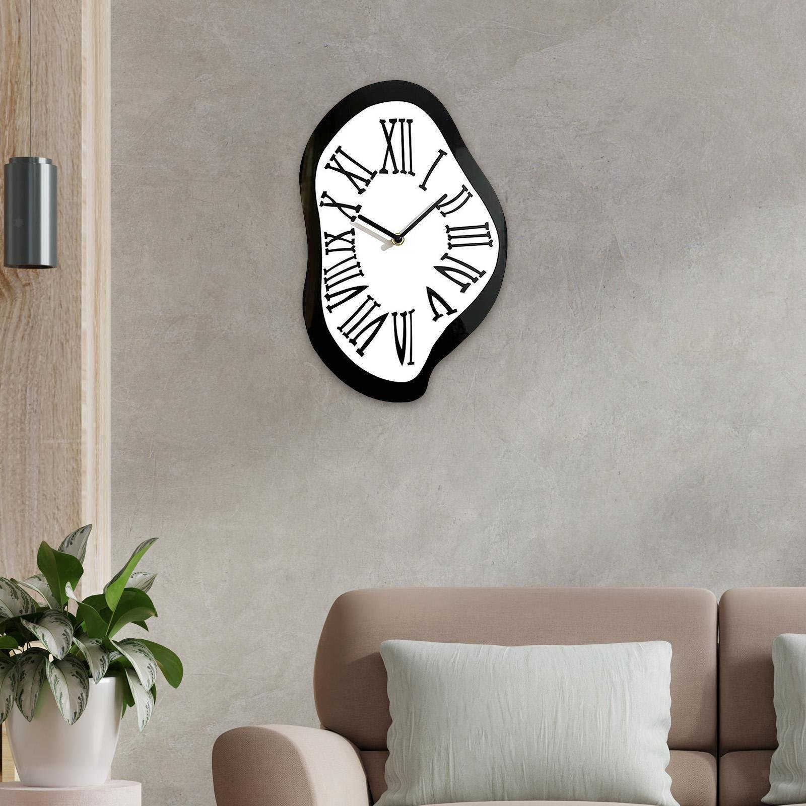 Melting Wall Clock Roman Numeral Clock Creative Decor S