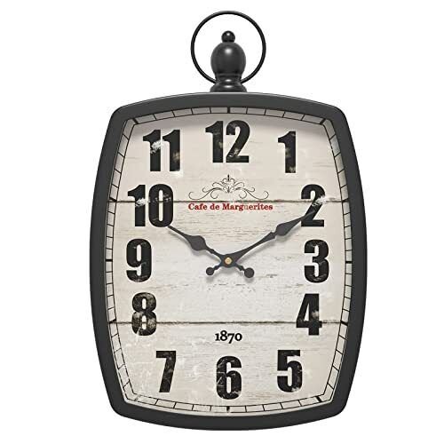 Menterry Rectangle Retro Large Wall Clock, Old-Fashioned Vintage Design, Antique