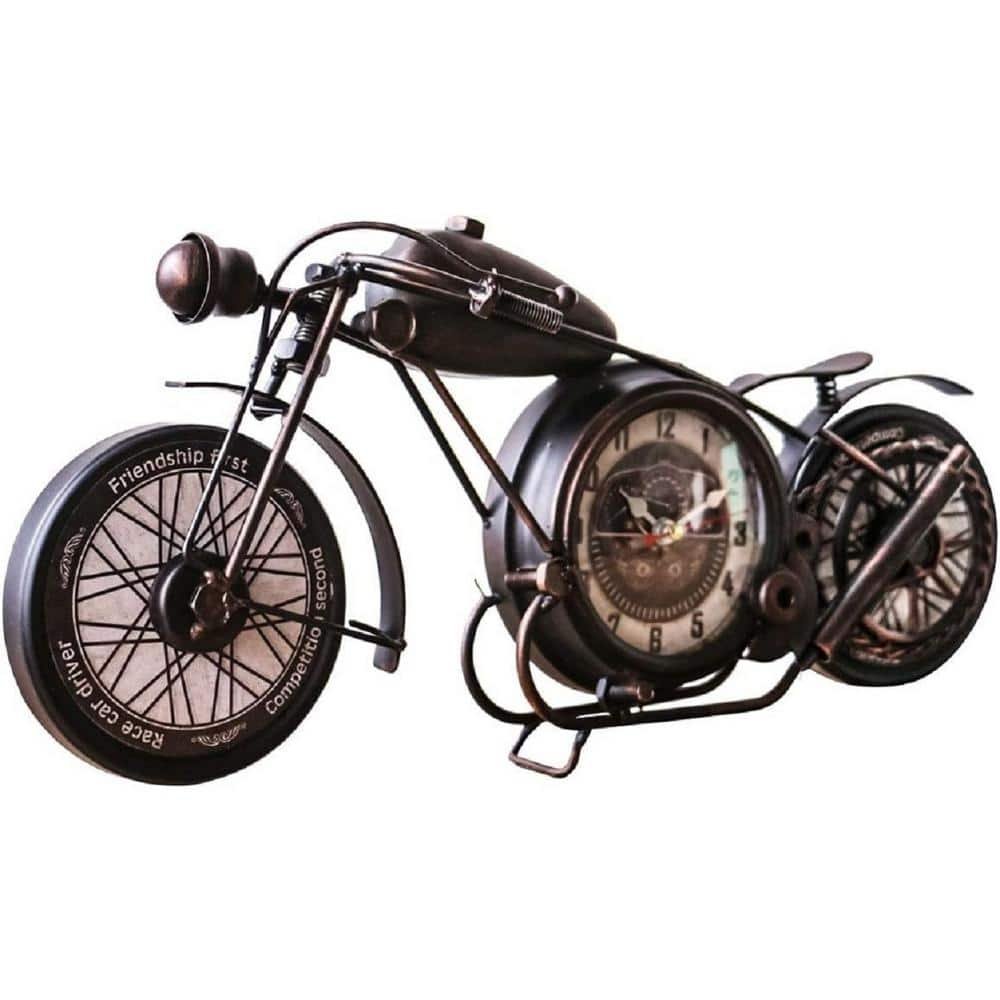 Metal Motorcycle Art Wall Decor Desk Shelf Clocks Non Ticking Battery Operated...