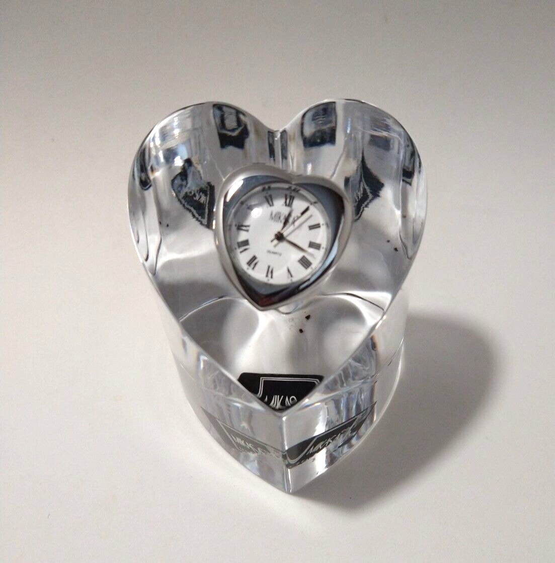 Mikasa Solitaire heart shaped desk clock #XY295/875 * AS IS